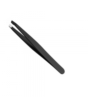 Pinza depilar inox. negra punta oblicua 9cm ref. 02540/50